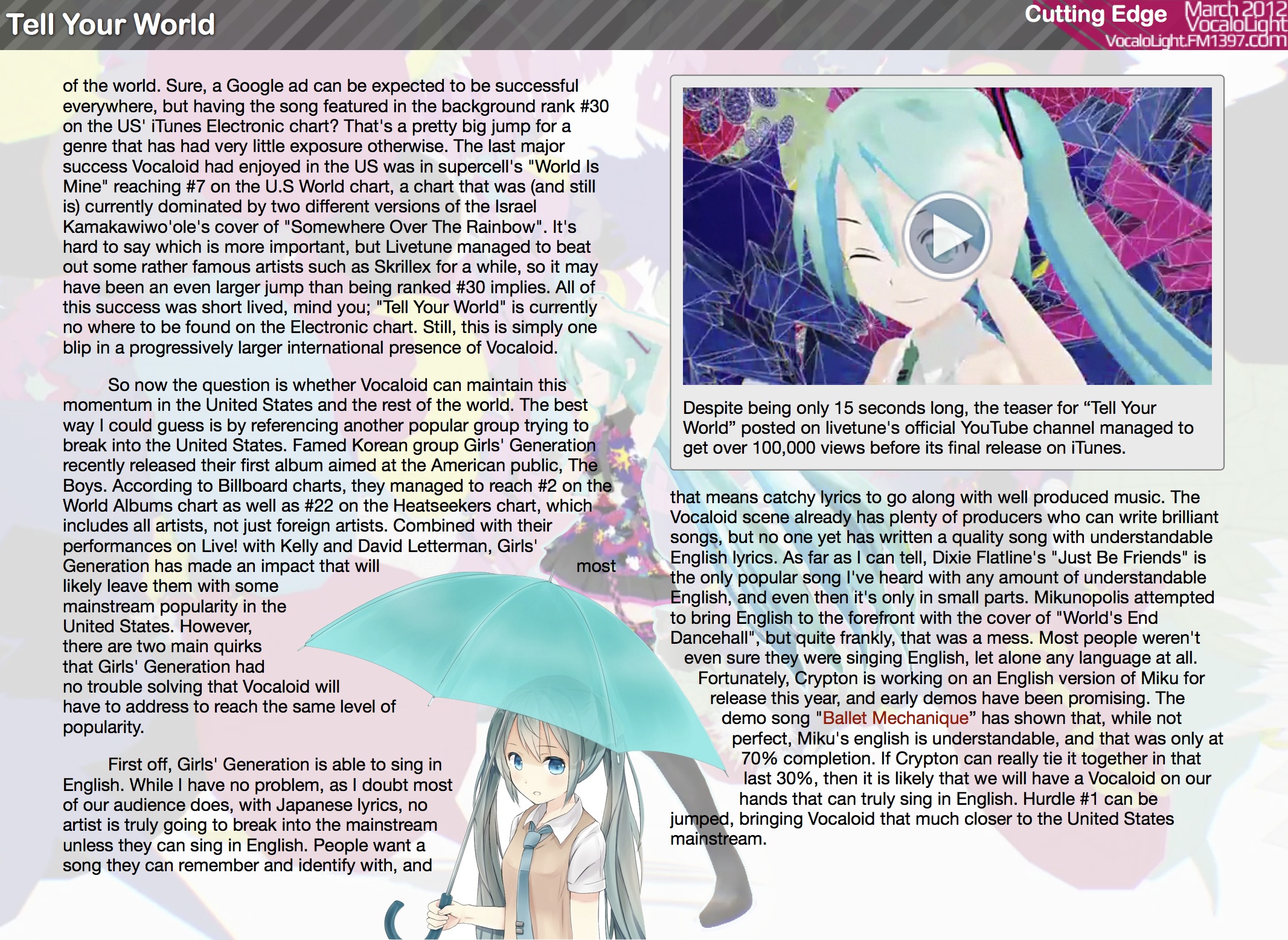 Vocalolight America S First Vocaloid Magazine